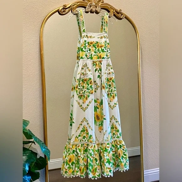 FARM Rio White Midi Dress with Yellow & Green Floral Print - Picture 8 of 11